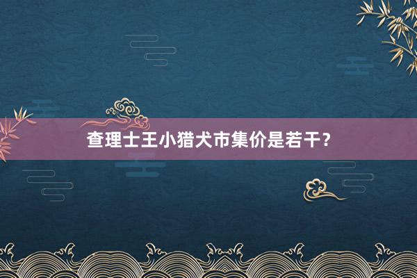 查理士王小猎犬市集价是若干？